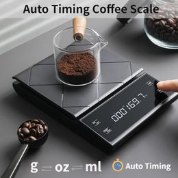 Measuring Tools USB Charging Kitchen Coffee Scale with Timer LED Digital ozIbg Electronic Household Food 231215