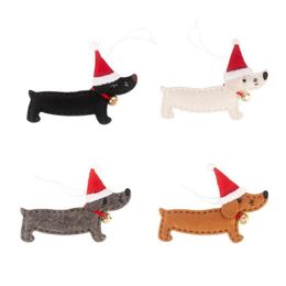 Christmas Decorations 2021 Happy Year Ornaments Dachshund Tree Decoration Doll Hang For Home Decor Natal Xmas Gift232u