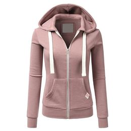 Womens Hoodies Sweatshirts autumn and winter womens sportswear hooded long sleeved jacket zippered cardigan top 231215