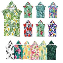 set Tropical Plant Floral Microfiber Beach Towel Swimming Pool QuickDrying Bath Towel Customizable Changing Bathrobe Surf Poncho