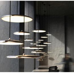 Modern Art Design UFO Disc LED Chandelier For Restaurant Living Room Bedroom Table Study Bar El Suspension Light Pendant Lamps232v