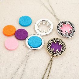 Pendant Necklaces Charm Hollow Geometric Felt Pads Women Diffuser Necklace Jewellery Essential Oils