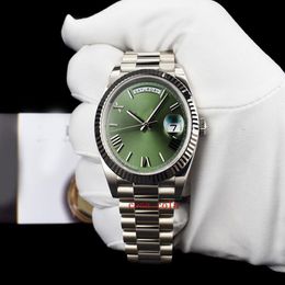 TOP A FACTORY sapphire wristwatches 42mm Diamond Dial BP Factory Maker White Gold Day-Date 40 Green Roman 228239 Sapphire Automati279k