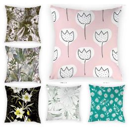 Pillow Sitting S Polyster Linen Decorative Pillows Velvet Cartoon Flower Pillowcases For Sofa 45x45cm Simple Colourful 2023 E2084