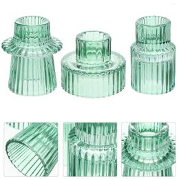 Candle Holders 3 Pcs Candlestick Dining Table Decor Glass Holder Tabletop Jars Christmas Centrepiece Wedding For Decoration