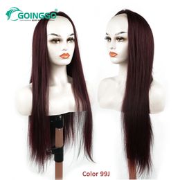 Synthetic Wigs 34 person hair half wig machine makes straight long 1428 inches Brazilian Remi head 231215