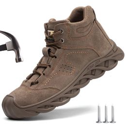 Boots WOUDHONY Male Industrial Shoes Anti-smash Anti-puncture Work Shoes Indestructible Safety Shoes Men Steel Toe climbing boots 231216