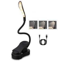 Rechargeable Reading Light LED Book Light USB Flexible Book Lamp Touch Dimmer Clip Table Desk Lamp protect eye Portable Clip Lamp306R