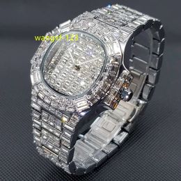 Wholesale Hip Hop Iced Out Full Diamond Waterproof Explosion Models Digital Date Male Wrist Watches Luxury Mens Quartz Watches