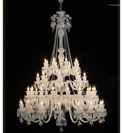 Chandeliers Style LED Crystal Chandelier Lighting Fixture Luxury Large Candle Hanging Lamp Foyer Living Room