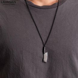 Stainless Steel Kitchen Knife Pendant Necklace for Men Chef Blade Necklace Gift Hip Hop Jewelry267B