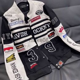 Men's Jackets Heavy Industry Embroidery Coat New in Outdoor Stand Collar Racer Motorcycle Clothing Men Women Racing Biker Jacket J230713