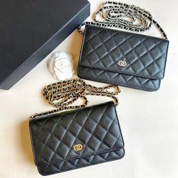 Classic Flap Woc Tote Designer Womens Man Quilted Caviar Chain CC Bags S Handbag Clutch Envelope Cross Body Fashion Black Leather Purse Wallet Shoulder Bag