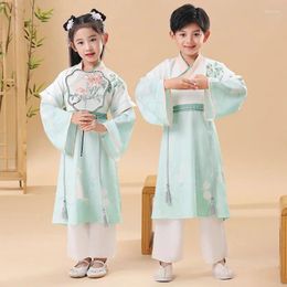 Stage Wear Hanfu Guoxue Costume Chinese Ancient Performance Three Character Scripture Male And Female Children's Clothing