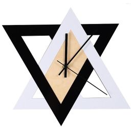 Wall Clocks Nordic Personality Black And White Creative Clock Vintage Mute Minimalist Decorative Two Overlap Triangar Drop Delivery Dhm7S