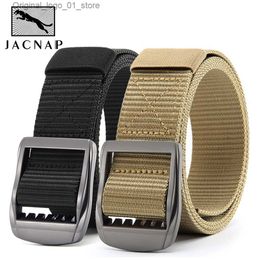 Belts Belts JACNAIP Tactical Nylon Mens Belt Army Leather Belts Automatic Adjustable Military Metal Buckle Belt for Men Q231216