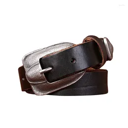Belts Pure Cowhide 2.7cm Wide Rare Thickened Italian First-layer Belt For Women Genuine Leather Pin Buckle Retro