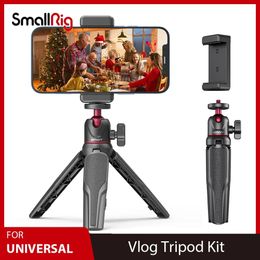 Holders SmallRig Simorr Vigor VT10 White Black Vlog Tripod Lightweight Camera Phone Stand Holder Portable For iPhone Canon Sony Nikon