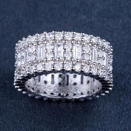 Victoria Wieck New Arrival Luxury Jewelry Circle Rings 925 Sterling Silver Princess Topaz CZ Diamond Eternity lz1057230o