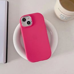 Plain Metal Candy Colors Cases For iPhone 15 14 13 12 11 Pro Max X XR XS Shockproof Protective Soft TPU Cover Phone Case Factory Price