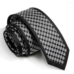 Bow Ties High Quality Fashion 2.36'' Slim For Men Business Wedding Party Striped Plaid Necktie 6CM Symmetrical Tie With Gift Box