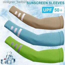 Sleevelet Arm Sleeves Arm Sleeve Breathable Quick Dry UV Protection Cycling Short Sleeve Ice Fabric Sunscreen Reflective Sports Arm Sleeve SummerL231216