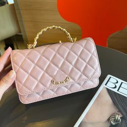 Diamonds Letters Hollow Handle Women Designer Woc Bag Lambskin Leather 19x13cm Golden Metal Hardware Matelasse Chain Card Holder Purse Cross Body Shoulder Handbag