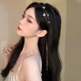 Hair Clips Summer Creative Metal Butterfly Tassel Double Layer Hoop Birthday Party Trend Headband Women's Elegant Accessories