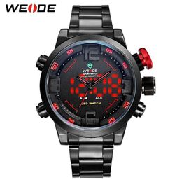 WEIDE Mens Sports Business Military Army Quartz movement Analogue led Digital Automatic Date Alarm Wristwatches Relogio Masculino268c