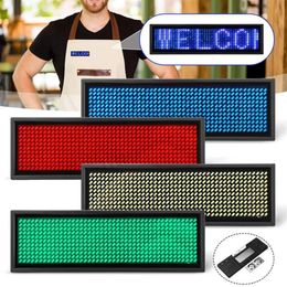 12x48 Matrix Bluetooth Letrero LED Programable Name Badge with Magnet and Pin Scrolling display Message Sign USB Rechargeable1779