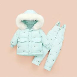 Down Coat Children Down Coat Jacket jumpsuit Kids Toddler Girl Boy Clothes Down 2pcs Winter Outfit Suit Warm Baby Overalls Clothing Sets 231215