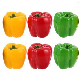 Party Decoration 6 Pcs Decorate Simulated Vegetable Model Wall Artificial Vegetables Foam Bell Peppers