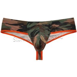 Men Camouflage Thong Boxer Underwear Cheeky Briefs Mini Boxers Thong Trunks Sport Short Pants