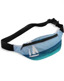 Waist Bags Sea Beach Sailing Clouds Packs Shoulder Bag Unisex Messenger Casual Fashion Fanny Pack For Women