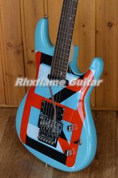 Custom JS603 Joe Satriani ChickenFoot Blue Electric Guitar Floyd Rose Tremolo Bridge Locking Nut Rosewood Fingerboard JS Inlays