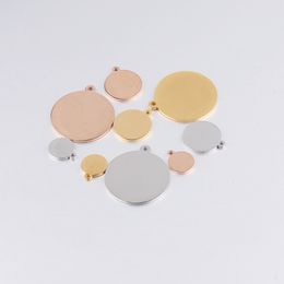 20mm Stainless Steel Round Disc Charms Stamping Blanks for DIY Jewelry Making Mini Loop Circle Dog Tag
