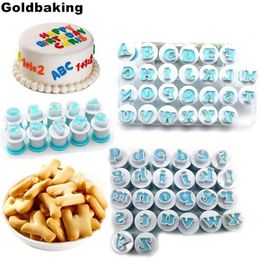62PCS Alphabet Number Biscuit Mould Lowercase Uppercase Letter Cookie Stamp Embosser Cookie Cutter Fondant Cake Decorating Tool 201239v