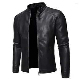 Men's Jackets Winter Mens Jacket 2023 Style Fashion Man PU Plus Size Long Sleeve Full Zip Business Leather For