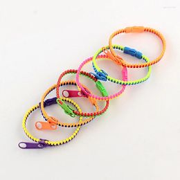 Link Bracelets 10pcs Plastic Zipper Bangles Wristband Mixed Colour For Children Kids Creative Gifts Jewellery Accessories 190x5.5mm