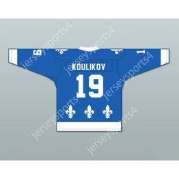 Custom NATIONAL SERGEI KOULIKOV 19 DE QUEBEC BLUE HOCKEY JERSEY NEW Top Stitched S-M-L-XL-XXL-3XL-4XL-5XL-6XL