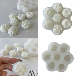 Baking Moulds Flower Resin Silicone Fondant Mould 7 Cavity DIY Cake Pastry