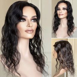 Synthetic Wigs Virgin Hair Top Piece 822 inch Long Wave Bottom 15x16 cm Womens Curly 231215