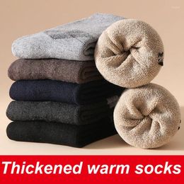 Men's Socks 5 Pairs Men Terry Thickened Mid Tube High Quality Plush Warm And Comfortable Towel For Autumn Winter Wholesale