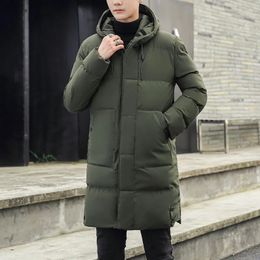 Men's Down Parkas 2024 Extra Long Winter Parka for Men Insulated Hooded Jacket with Down Filling Cotton-Padded Men's Winter Trend Casual Hooded 231215