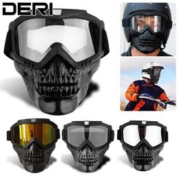 Cycling Caps Masks Skull Motorcycle Face Mask Windproof Goggles Sunglasses Colourful Lens Sunglasses UV-Proof Eyewear Protection For Riding 231216