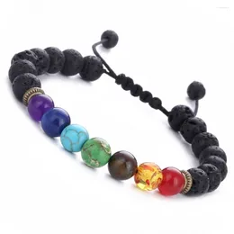 Strand Lava Stone Chakra Bracelet For Friend Women Men 7colors Beads Chain Bracelets Sleep Meditation Healing Yoga Freindship Jewelry
