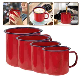 Wine Glasses 4 Pcs Coffee Mug Milk Cups Small Multifunction Home Enamel Multi-function Water Juice Breakfast Office Portable Mugs