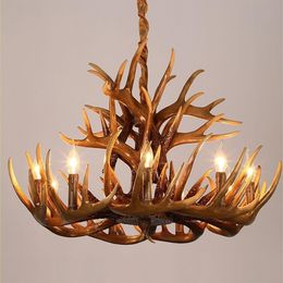 Nordic LED Chandelier E14 Pendant Lamp Lighting Hanglamp Industrial Buck Deer Horn Antler Bedroom Living Room Kitchen Fixtures322Y