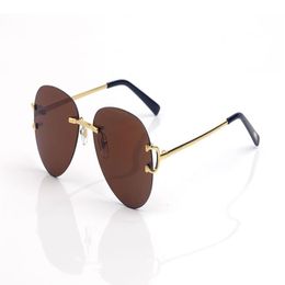 Classic Mens Sunglasses Brand Design UV400 Eyeglasses Metal Gold Frame Sun glasses Men Women Tiny wire Alloy Eyewear Frames With R2987