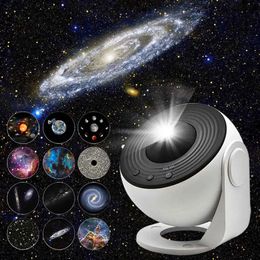 Decorative Objects Figurines 13 in 1 Starry Sky Galaxy Projector LED Night Light Planetarium Space Star Lamp For Kids Gift Bedroom Games Room Decoration 231216